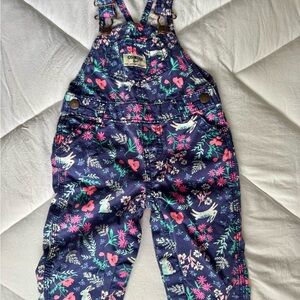 OshKosh B'gosh Kids Overalls - Navy and Pink Floral